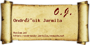 Ondrásik Jarmila névjegykártya